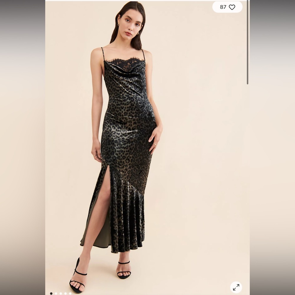 Saylor Huxley Velvet Animal Print Dress